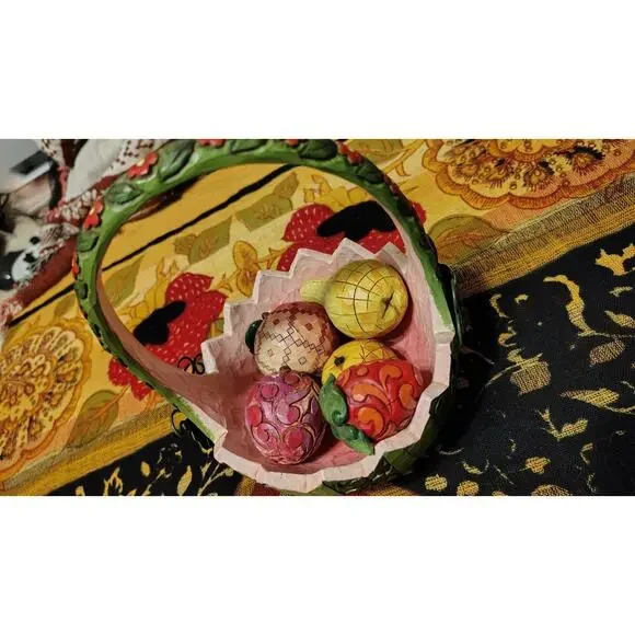 Jim Shore 2007 A Taste Of Summer’s Goodness Basket Watermelon 6 Pieces Of Fruit - Picture 6 of 16